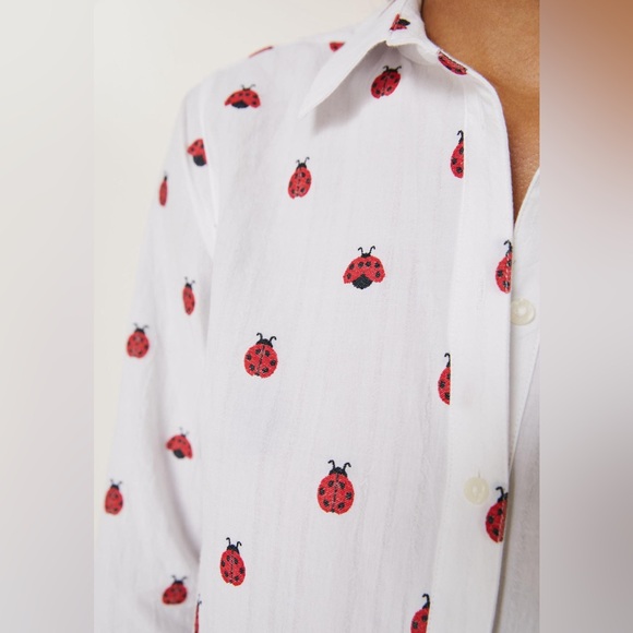 NWT Maeve by Anthropologie Classic Lady Bug Buttondown, Size L - Picture 4 of 13